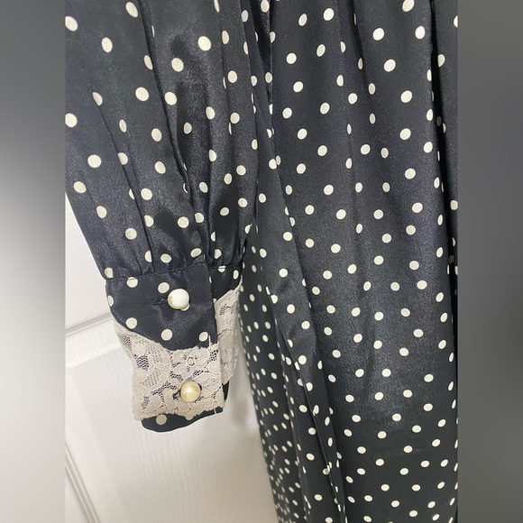 Vintage Victoria Secret Black and white robe polka dots size S - Picture 7 of 9